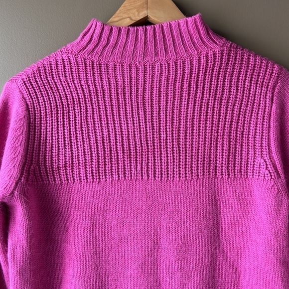 RICKIS ANGORA RABBIT Wool Acrylic Blend Pink Knit Mock Neck Sweater Size Small - Picture 2 of 8